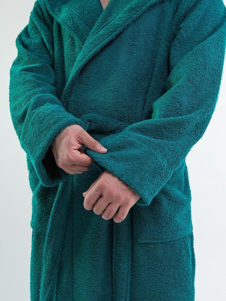 снимок Халат махровый с капюшоном, изумруд от магазина BIO-TEXTILES ОПТ