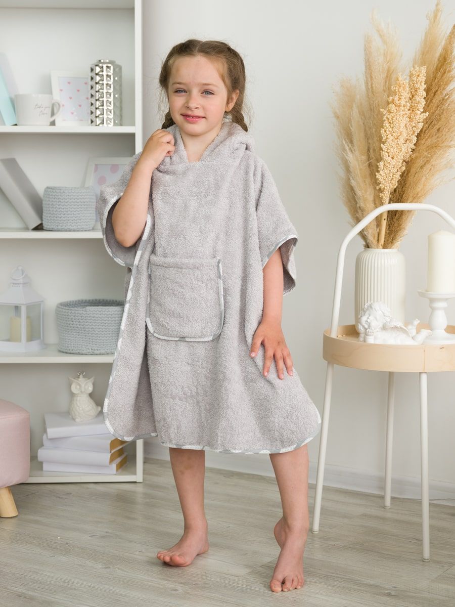 снимок Пончо "ЛАСКОВЫЙ МЫШОНОК" светло-серое от магазина BIO-TEXTILES ОПТ