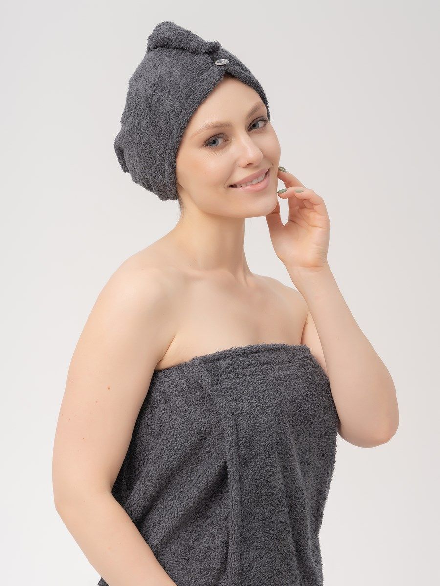 снимок Набор махровый PandaHug Monica темно-серый от магазина BIO-TEXTILES ОПТ