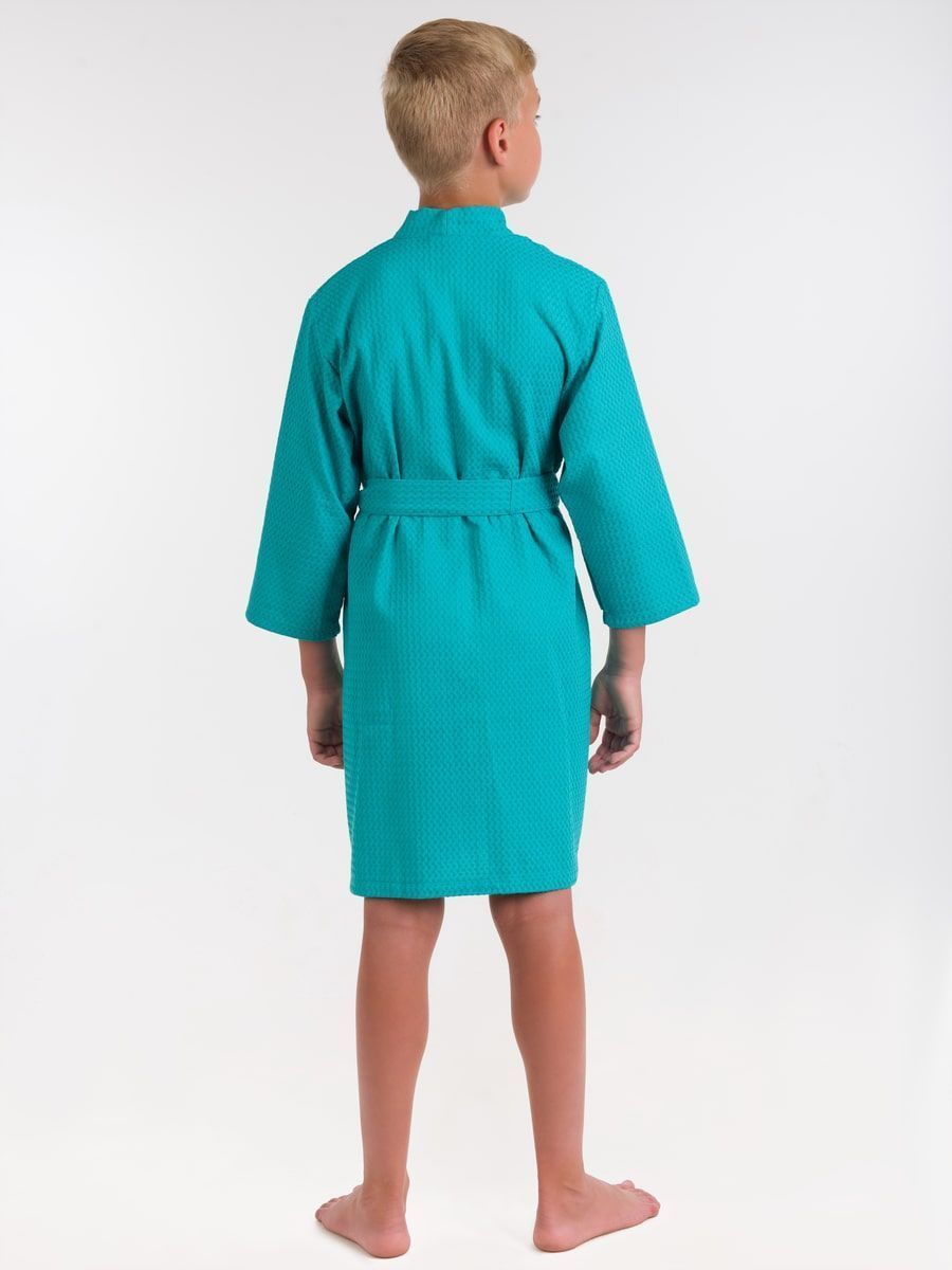 снимок Халат вафельный детский изумрудный от магазина BIO-TEXTILES ОПТ