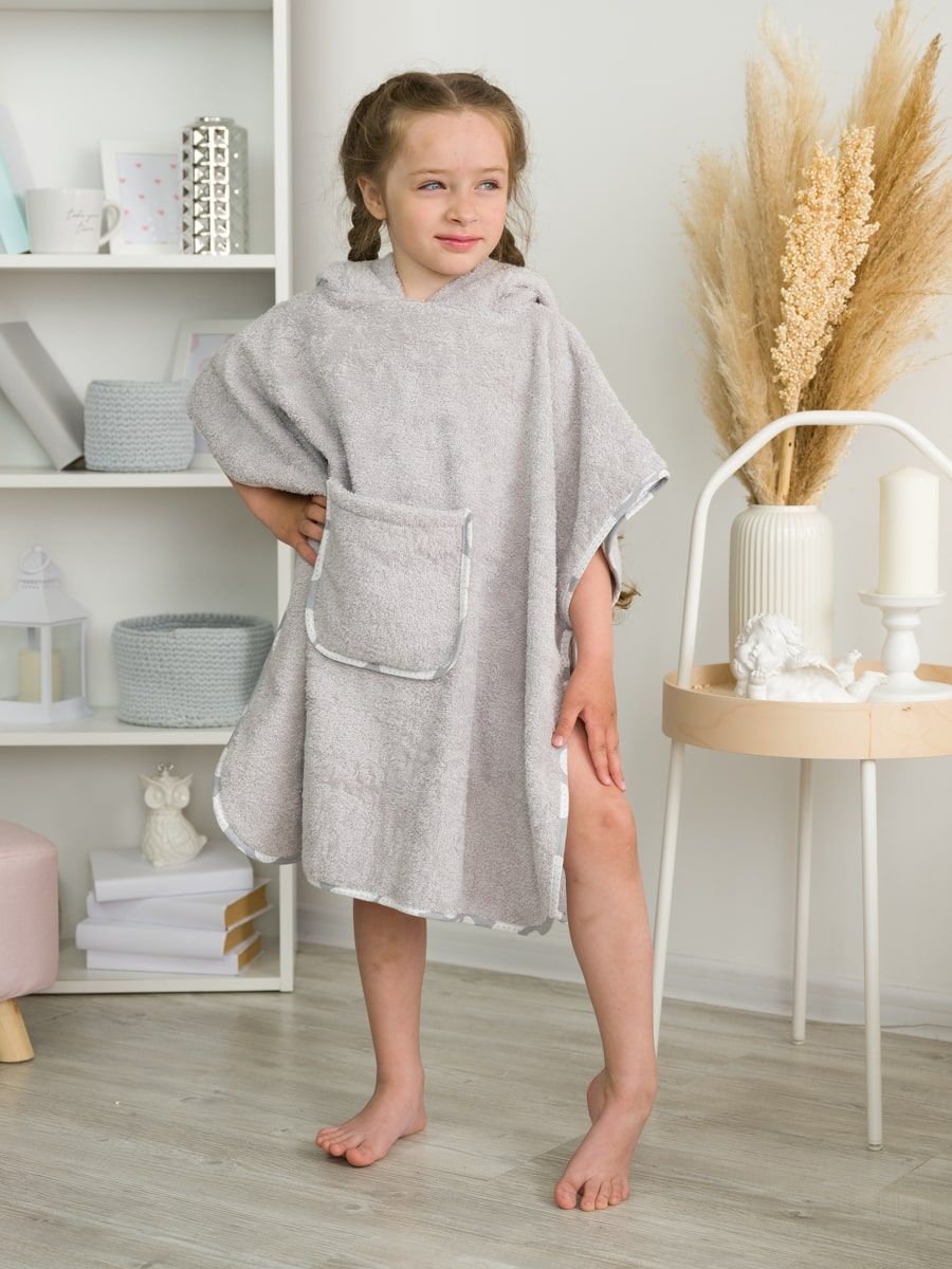 снимок Пончо "ЛАСКОВЫЙ МЫШОНОК" светло-серое от магазина BIO-TEXTILES ОПТ