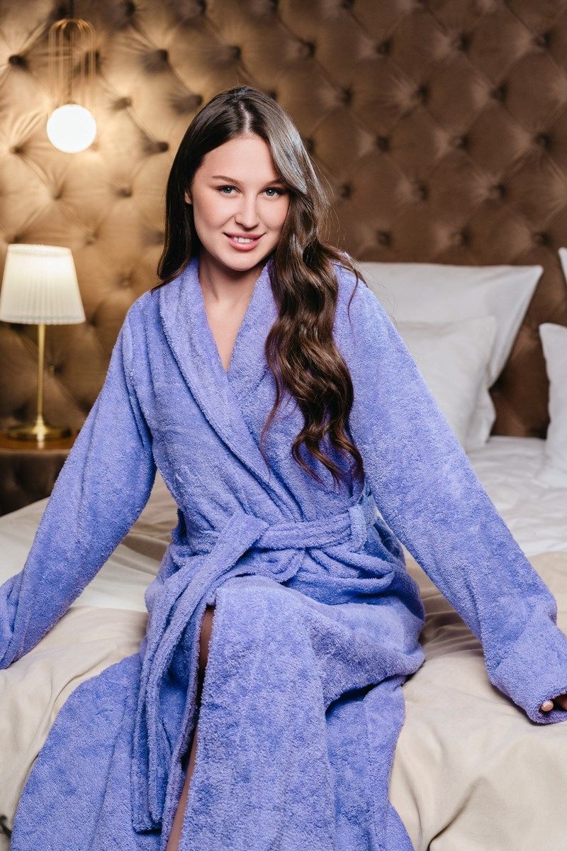 снимок Халат махровый женский сиреневый от магазина BIO-TEXTILES ОПТ