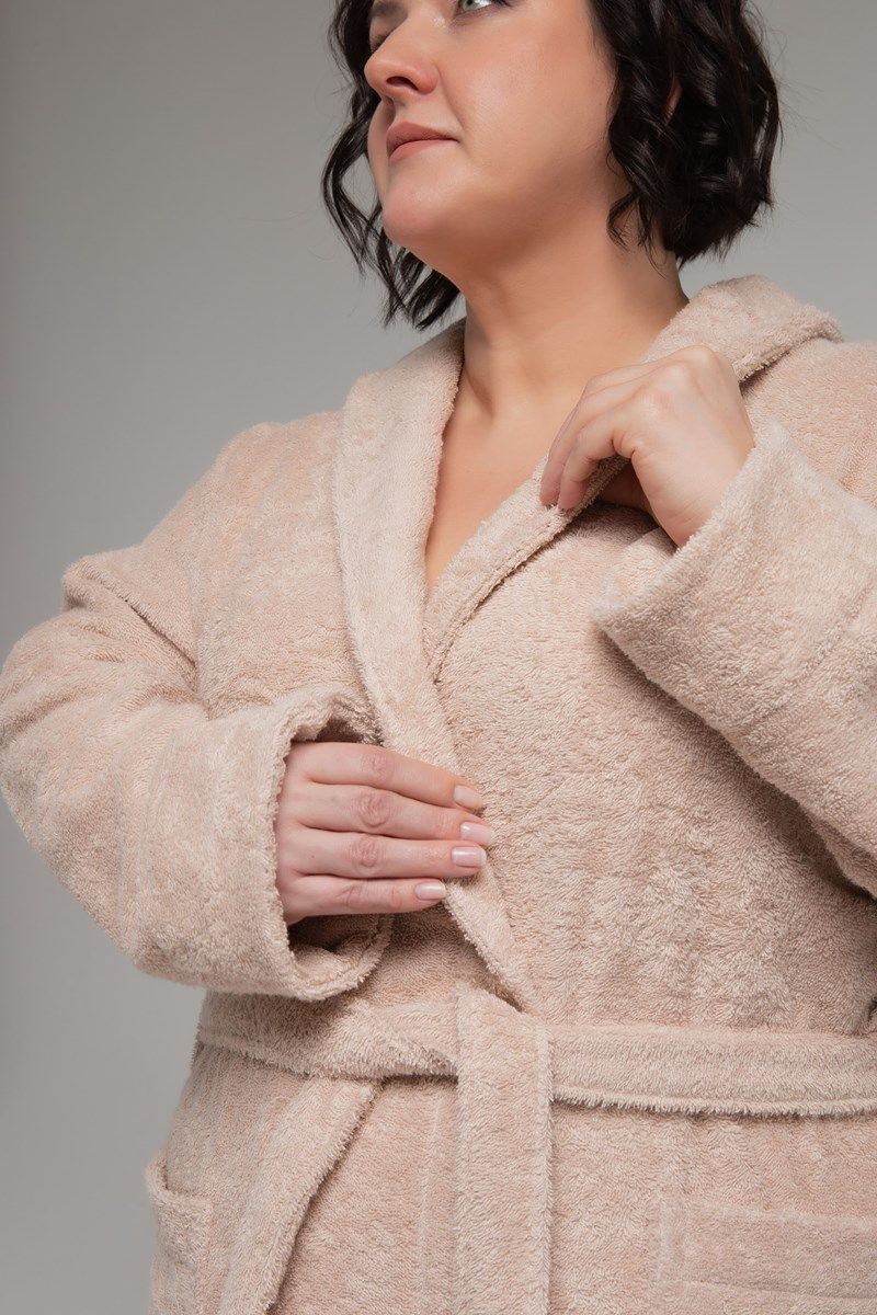 снимок Халат махровый бежевый 60-62, 64-66 от магазина BIO-TEXTILES ОПТ